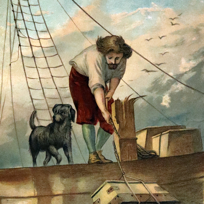 1895 Rare Book - THE LIFE and ADVENTURES OF ROBINSON CRUSOE Illustrated by J. D. Watson.