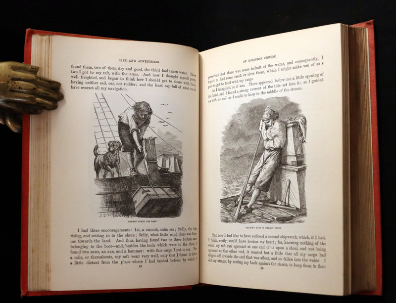 1895 Rare Book - THE LIFE and ADVENTURES OF ROBINSON CRUSOE Illustrated by J. D. Watson.