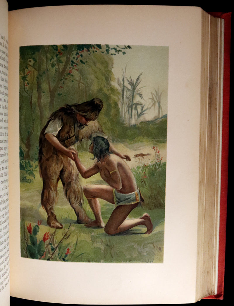 1895 Rare Book - THE LIFE and ADVENTURES OF ROBINSON CRUSOE Illustrated by J. D. Watson.