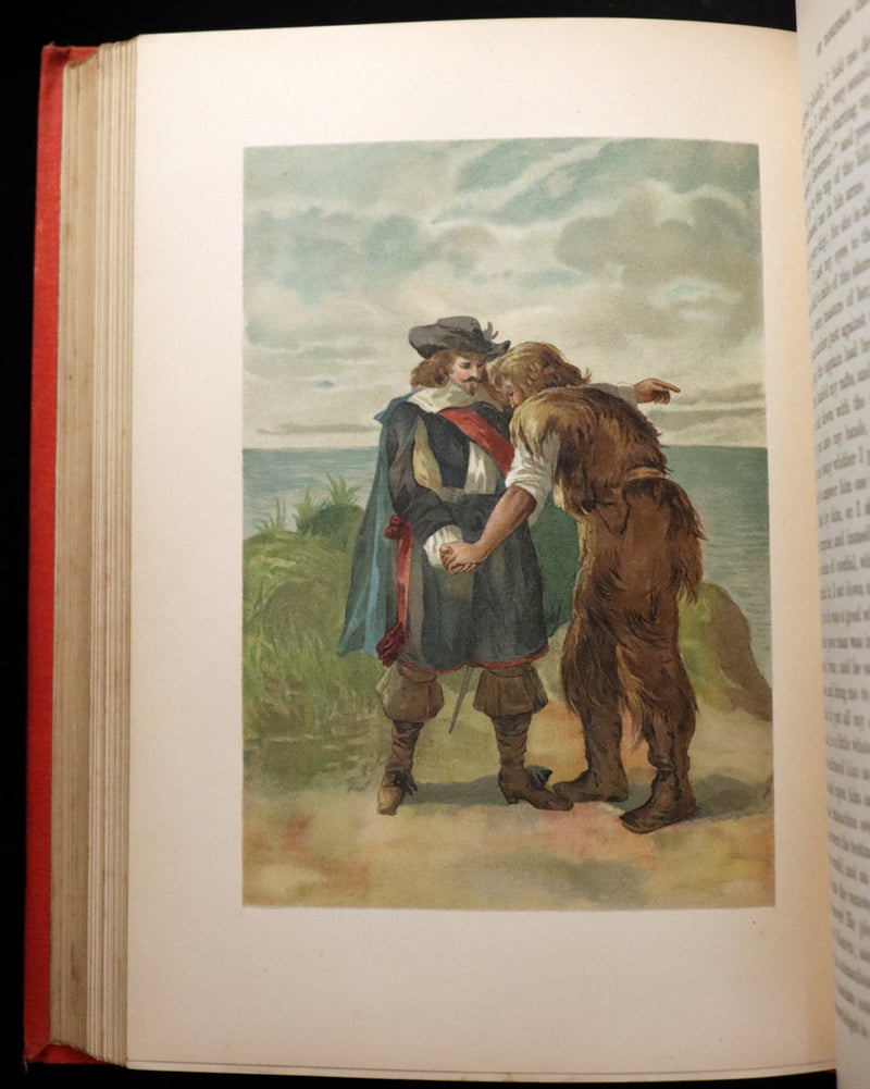 1895 Rare Book - THE LIFE and ADVENTURES OF ROBINSON CRUSOE Illustrated by J. D. Watson.
