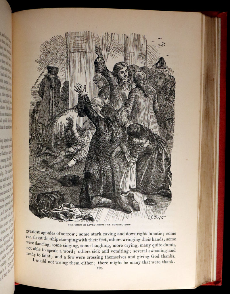 1895 Rare Book - THE LIFE and ADVENTURES OF ROBINSON CRUSOE Illustrated by J. D. Watson.