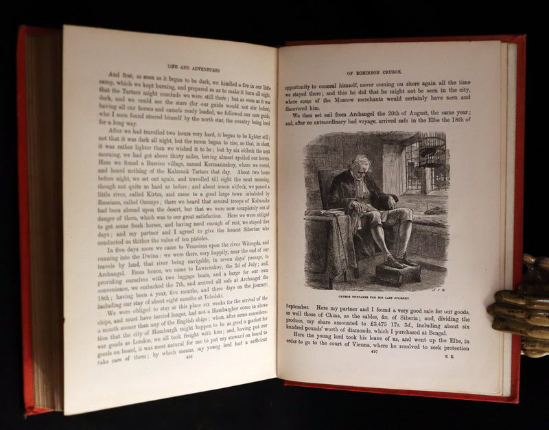 1895 Rare Book - THE LIFE and ADVENTURES OF ROBINSON CRUSOE Illustrated by J. D. Watson.