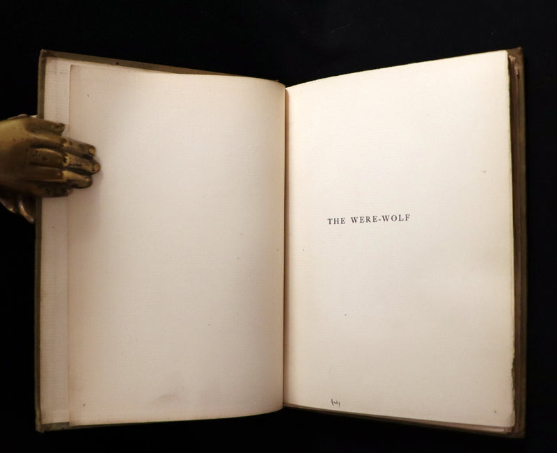 Werewolf Book First 1896 Rare First Edition Book on Werewolves - THE WERE-WOLF by Clemence ...