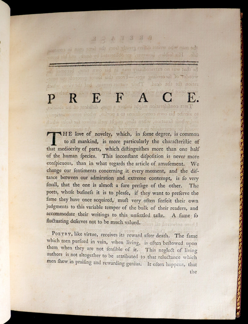 1762 Rare Book - FINGAL with Poems by Ossian, Son of Fingal. Translated from Galic by James MacPherson.