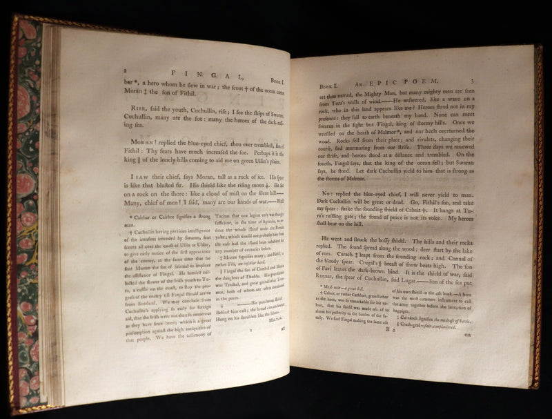 1762 Rare Book - FINGAL with Poems by Ossian, Son of Fingal. Translated from Galic by James MacPherson.