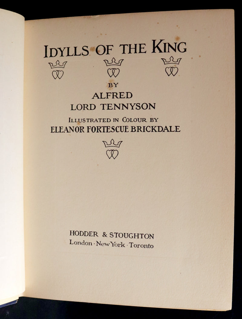 1911 First Edition Illustrated by Pre-Raphaelite Eleanor Fortescue Brickdale - Legend of King Arthur - Idylls of the King.