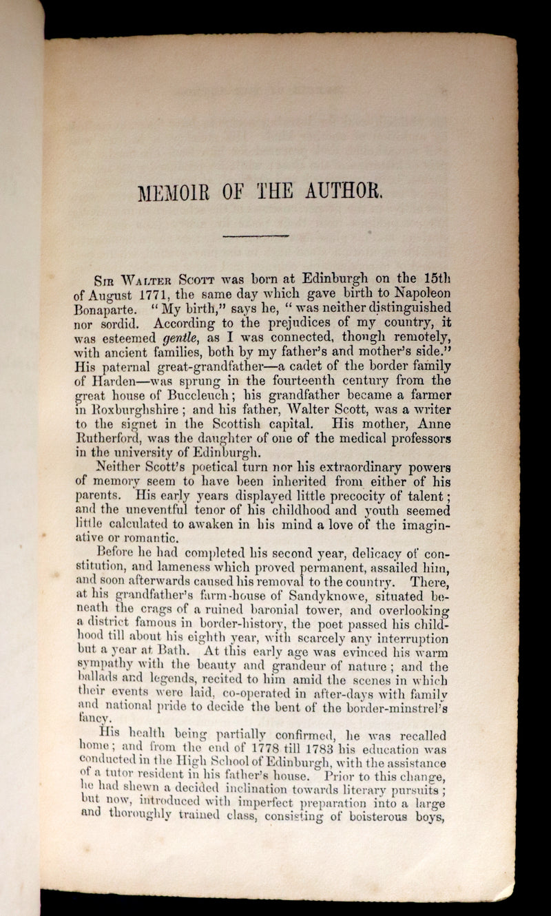 1860 Rare Book ~ The Poetical Works of Sir Walter Scott. Lady of the Lake. Illustrated.