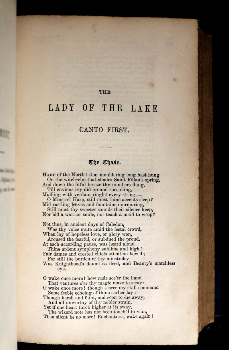 1860 Rare Book ~ The Poetical Works of Sir Walter Scott. Lady of the Lake. Illustrated.