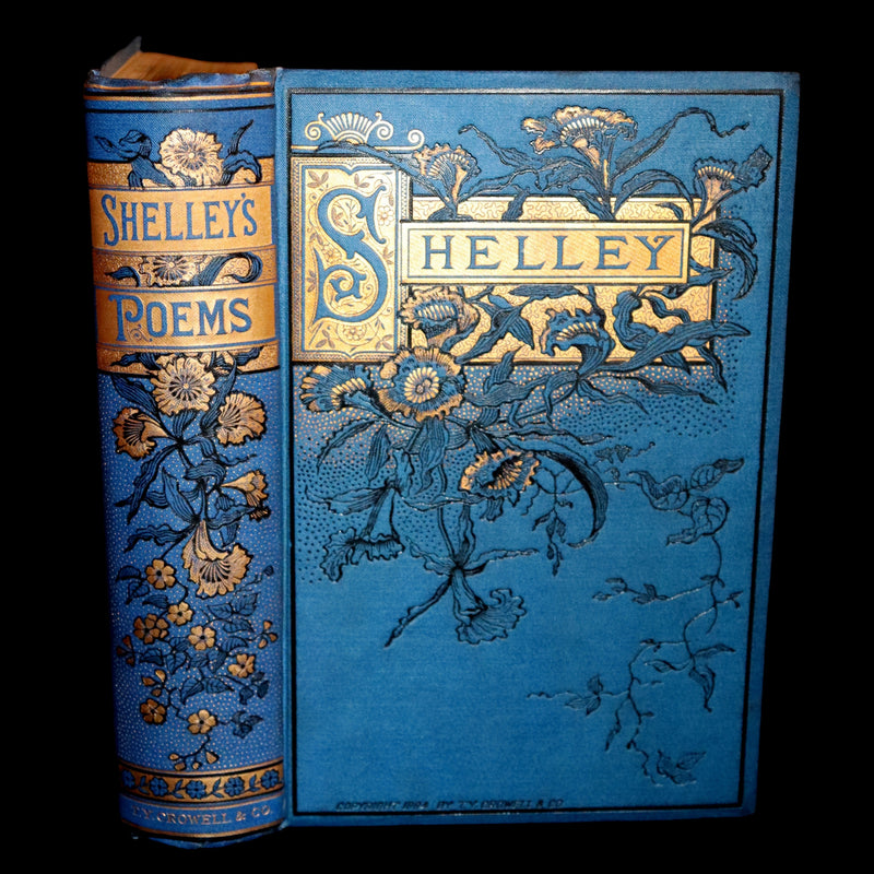 1885 Rare Victorian Book - Poetical Works of Percy Bysshe Shelley, English Romantic Poet.