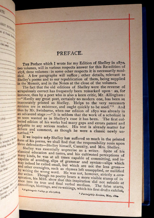 1885 Rare Victorian Book - Poetical Works of Percy Bysshe Shelley, English Romantic Poet.