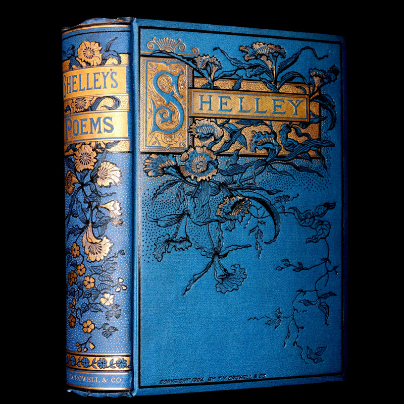 1885 Rare Victorian Book - Poetical Works of Percy Bysshe Shelley, English Romantic Poet.