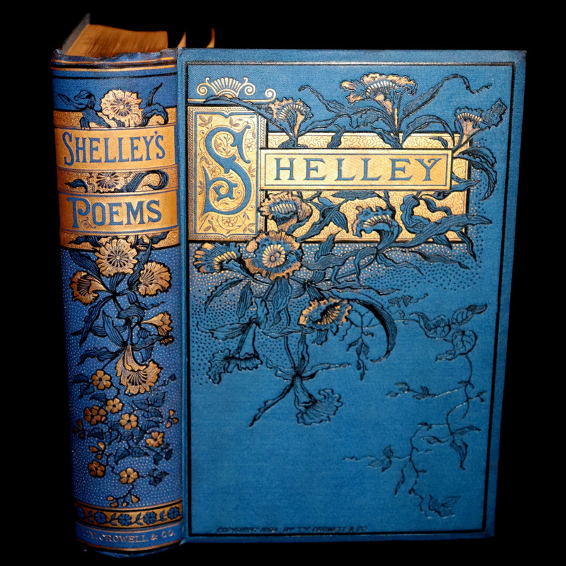 1885 Rare Victorian Book - Poetical Works of Percy Bysshe Shelley, English Romantic Poet.