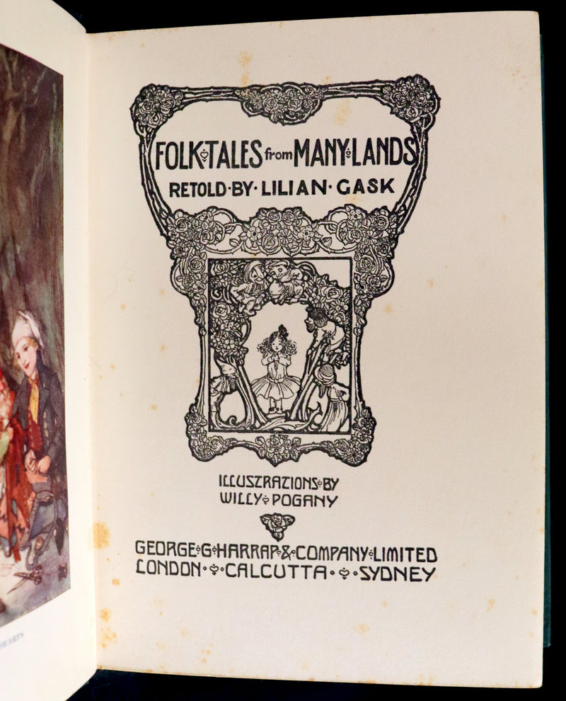 1910 Rare 1st Edition - Folk Tales from Many Lands by Lilian Gask illustrated by Willy Pogany.