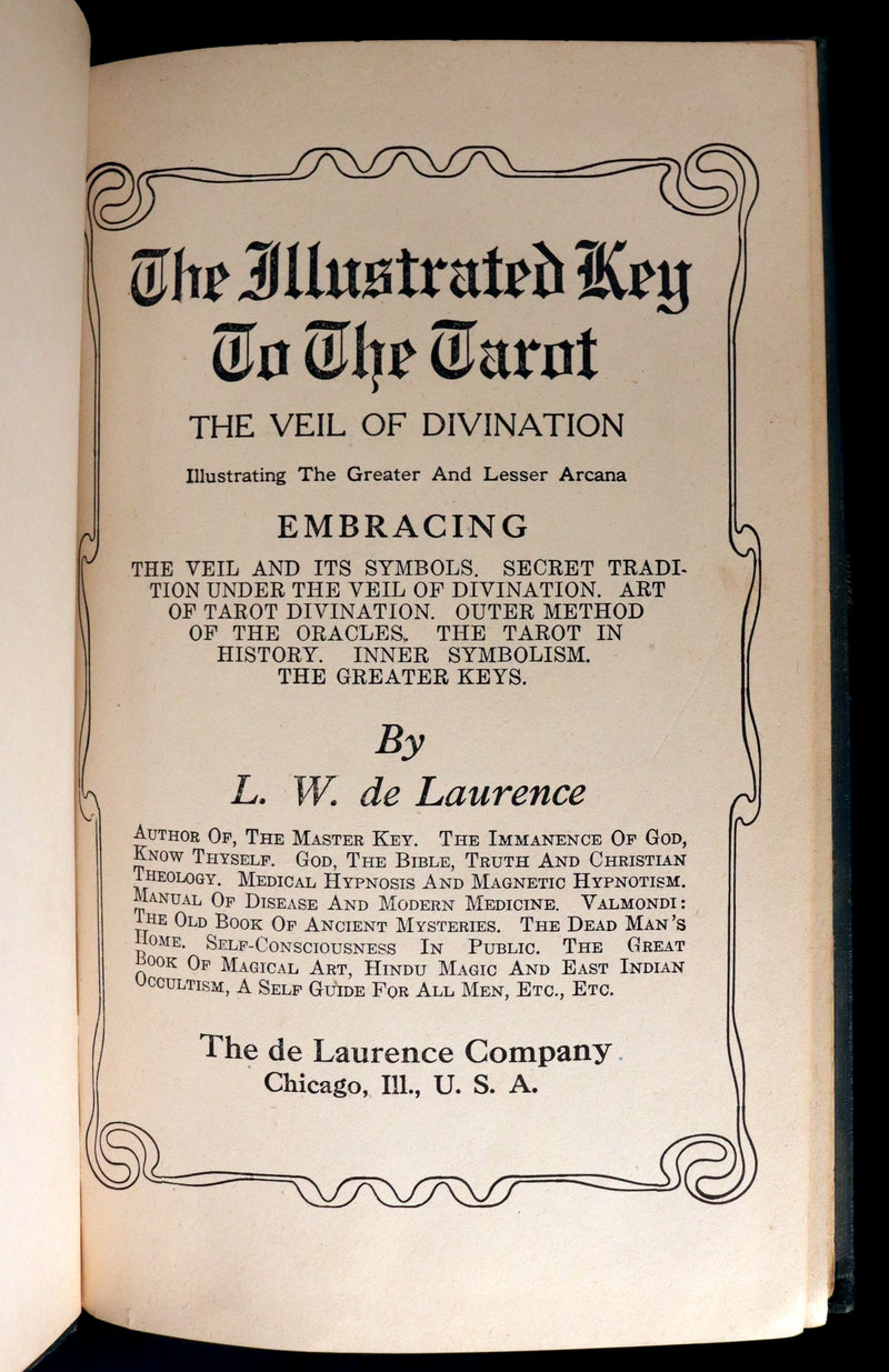 1918 Scarce Color Edition - The Illustrated KEY to the TAROT, The Veil of Divination by de Laurence.