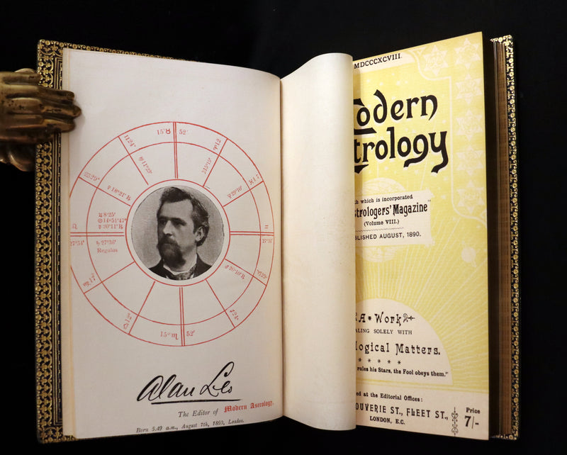 1897 Scarce Book bound by Zaehnsdorf for Asprey - MODERN ASTROLOGY - The Astrologers' Magazine by Alan Leo. Copy of Governor Charles Edison.