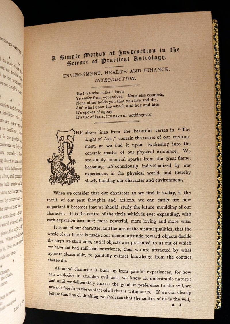 1897 Scarce Book bound by Zaehnsdorf for Asprey - MODERN ASTROLOGY - The Astrologers' Magazine by Alan Leo. Copy of Governor Charles Edison.