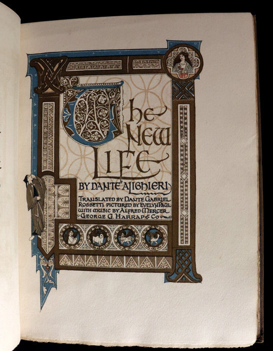 1916 Scarce Book - LA VITA NUOVA - The NEW LIFE by DANTE ALIGHIERI Translated by Dante Gabriel Rossetti Illustrated by Evelyn Paul.