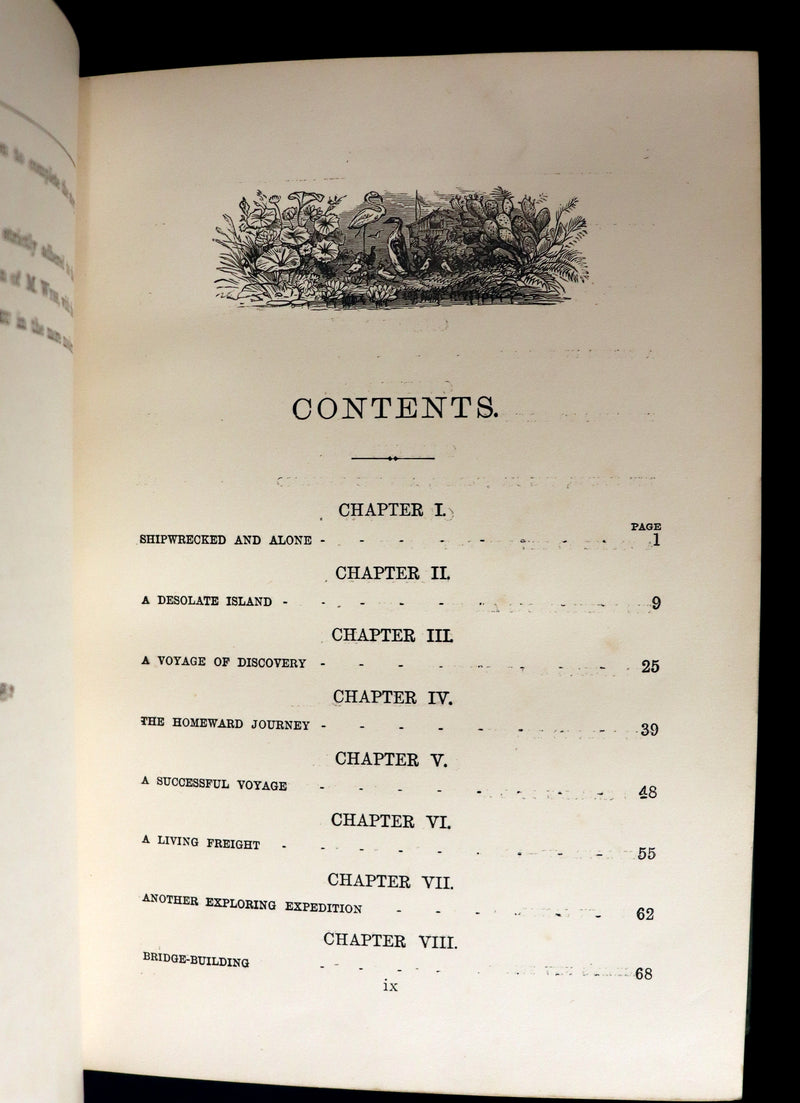 1891 Rare Victorian Book - The Swiss Family Robinson or, The Adventures of a Shipwrecked family on an Uninhabited Island Near new Guinea.