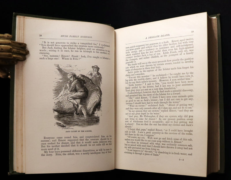 1891 Rare Victorian Book - The Swiss Family Robinson or, The Adventures of a Shipwrecked family on an Uninhabited Island Near new Guinea.