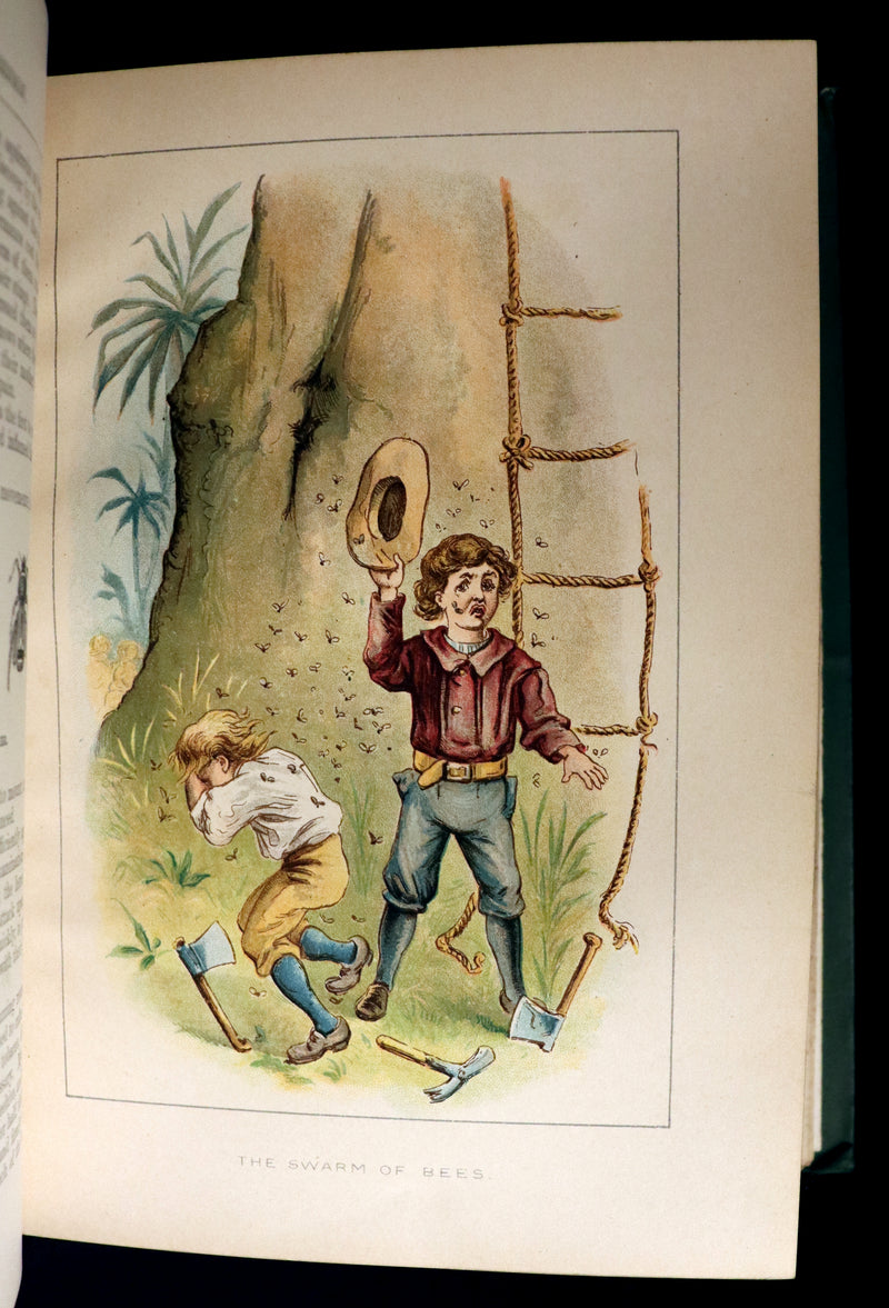 1891 Rare Victorian Book - The Swiss Family Robinson or, The Adventures of a Shipwrecked family on an Uninhabited Island Near new Guinea.