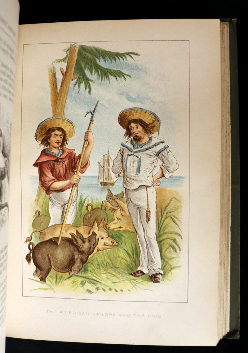 1891 Rare Victorian Book - The Swiss Family Robinson or, The Adventures of a Shipwrecked family on an Uninhabited Island Near new Guinea.