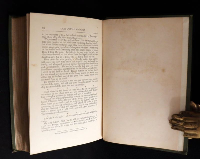 1891 Rare Victorian Book - The Swiss Family Robinson or, The Adventures of a Shipwrecked family on an Uninhabited Island Near new Guinea.