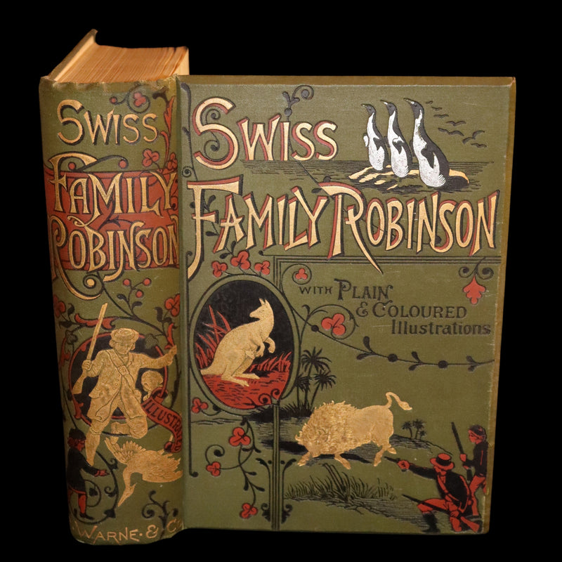 1891 Rare Victorian Book - The Swiss Family Robinson or, The Adventures of a Shipwrecked family on an Uninhabited Island Near new Guinea.