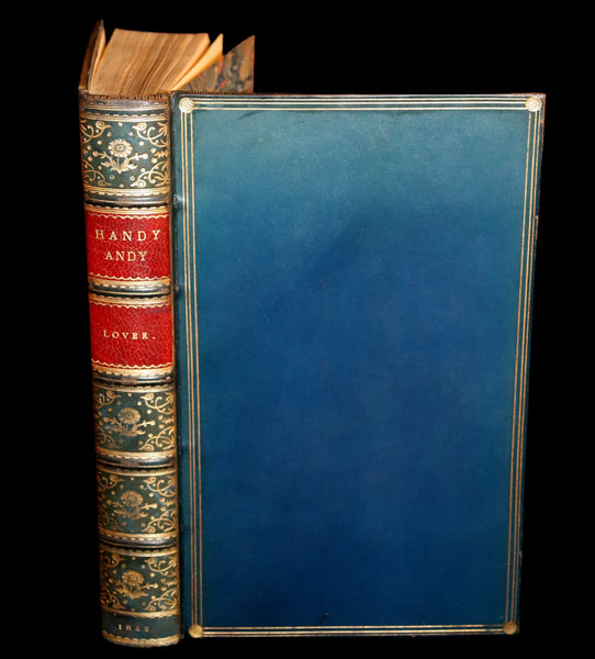 1842 1stED in a Beautiful Riviere Binding - Handy Andy, A Tale Of Irish Life written and illustrated by Samuel Lover.