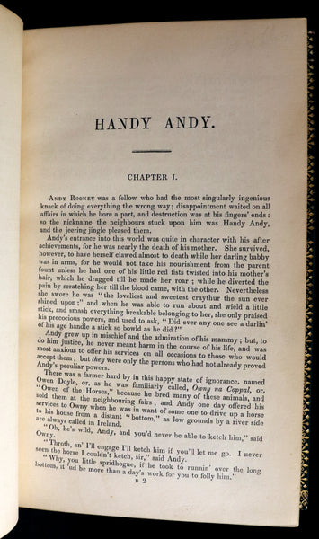 1842 1stED in a Beautiful Riviere Binding - Handy Andy, A Tale Of Irish Life written and illustrated by Samuel Lover.