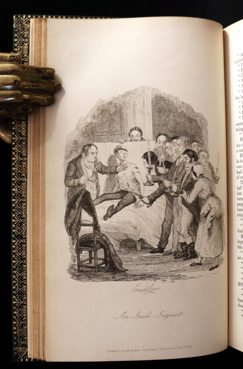1842 1stED in a Beautiful Riviere Binding - Handy Andy, A Tale Of Irish Life written and illustrated by Samuel Lover.