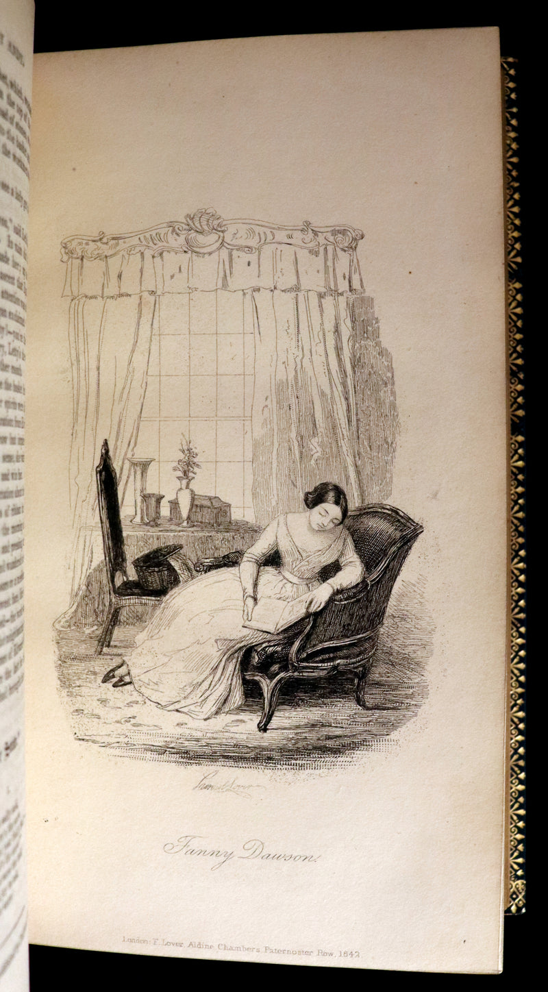 1842 1stED in a Beautiful Riviere Binding - Handy Andy, A Tale Of Irish Life written and illustrated by Samuel Lover.