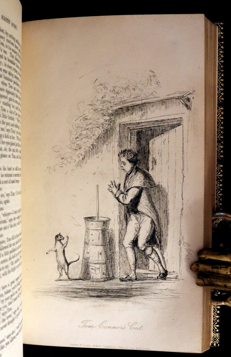 1842 1stED in a Beautiful Riviere Binding - Handy Andy, A Tale Of Irish Life written and illustrated by Samuel Lover.