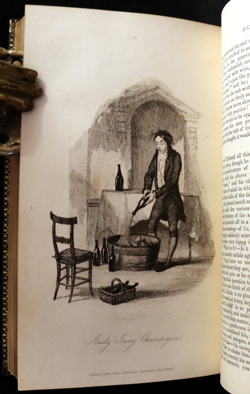 1842 1stED in a Beautiful Riviere Binding - Handy Andy, A Tale Of Irish Life written and illustrated by Samuel Lover.
