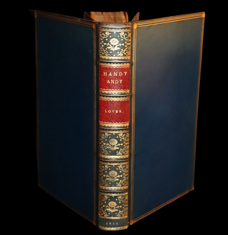 1842 1stED in a Beautiful Riviere Binding - Handy Andy, A Tale Of Irish Life written and illustrated by Samuel Lover.