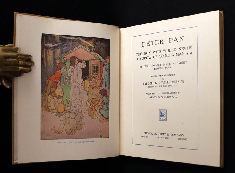 1916 Rare Book - Peter Pan, the Boy Who Would Never Grow Up to Be a Man illustrated by Alice B. Woodward.