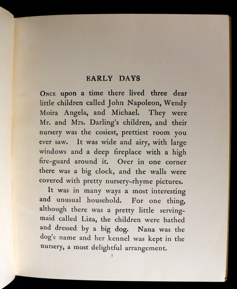 1916 Rare Book - Peter Pan, the Boy Who Would Never Grow Up to Be a Man illustrated by Alice B. Woodward.