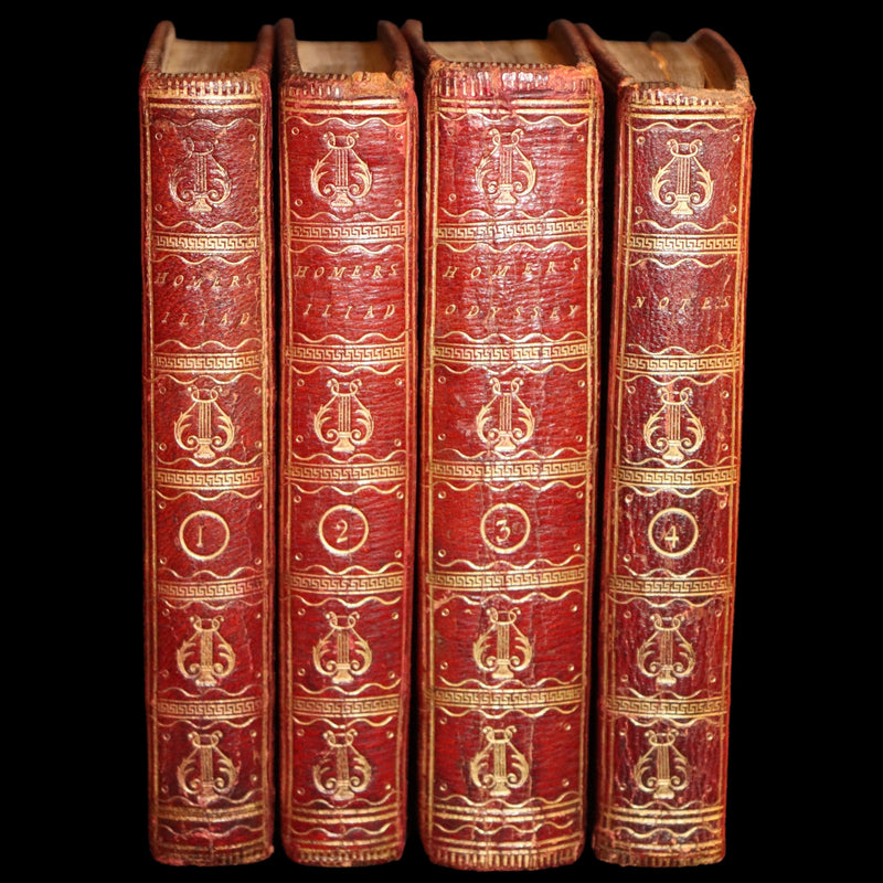 1794 Scarce Complete Book Set - The ODYSSEY, The ILIAD & Battle of the Frogs and Mice by HOMER. Illustrated + Map.