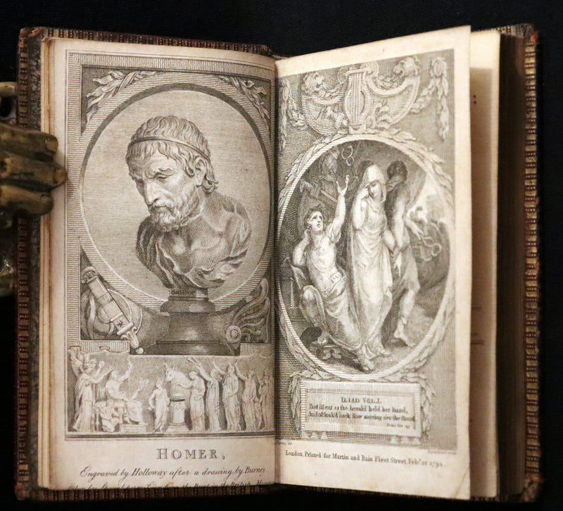 1794 Scarce Complete Book Set - The ODYSSEY, The ILIAD & Battle of the Frogs and Mice by HOMER. Illustrated + Map.