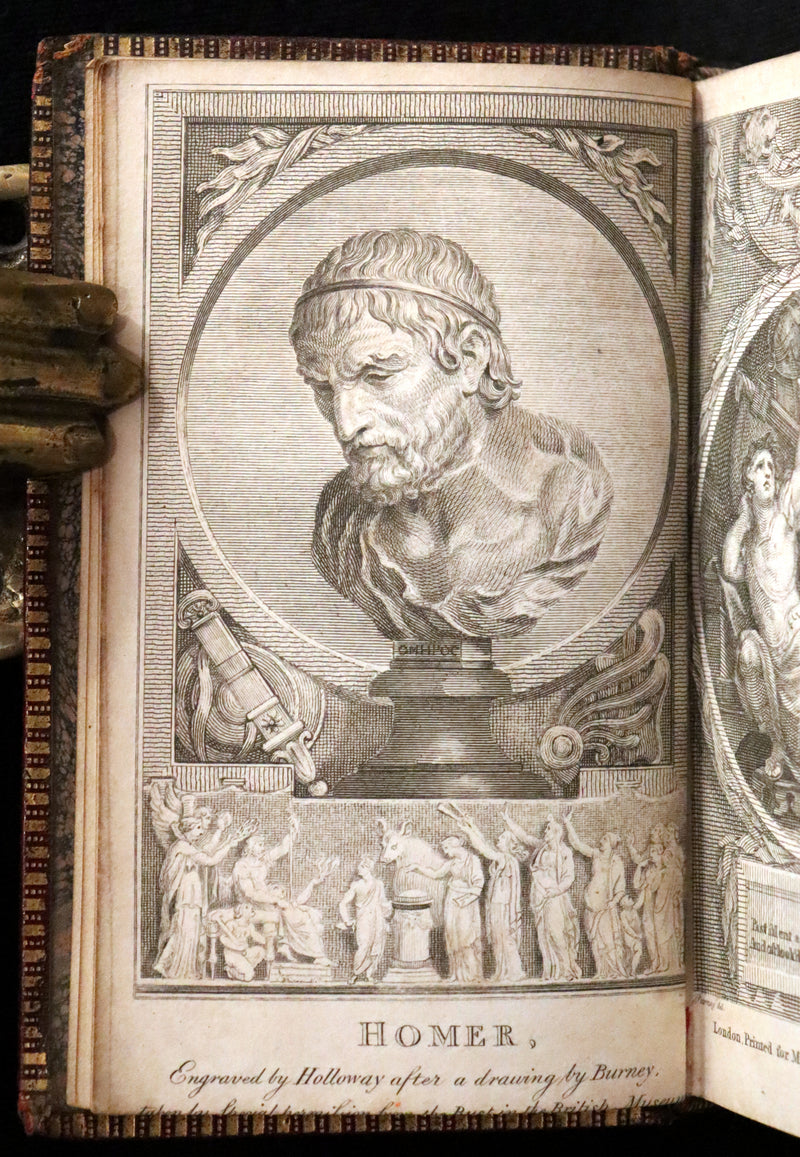 1794 Scarce Complete Book Set - The ODYSSEY, The ILIAD & Battle of the Frogs and Mice by HOMER. Illustrated + Map.