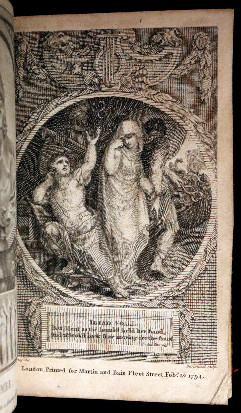 1794 Scarce Complete Book Set - The ODYSSEY, The ILIAD & Battle of the Frogs and Mice by HOMER. Illustrated + Map.