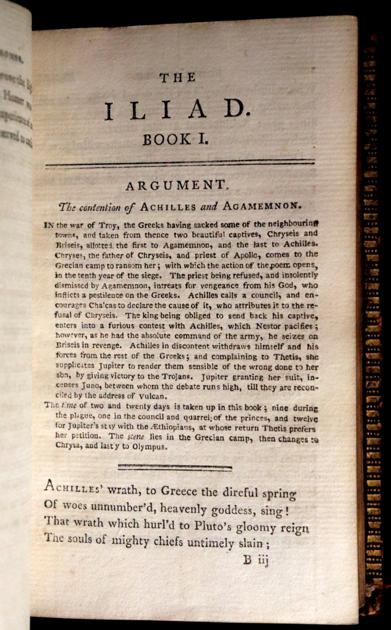 1794 Scarce Complete Book Set - The ODYSSEY, The ILIAD & Battle of the Frogs and Mice by HOMER. Illustrated + Map.
