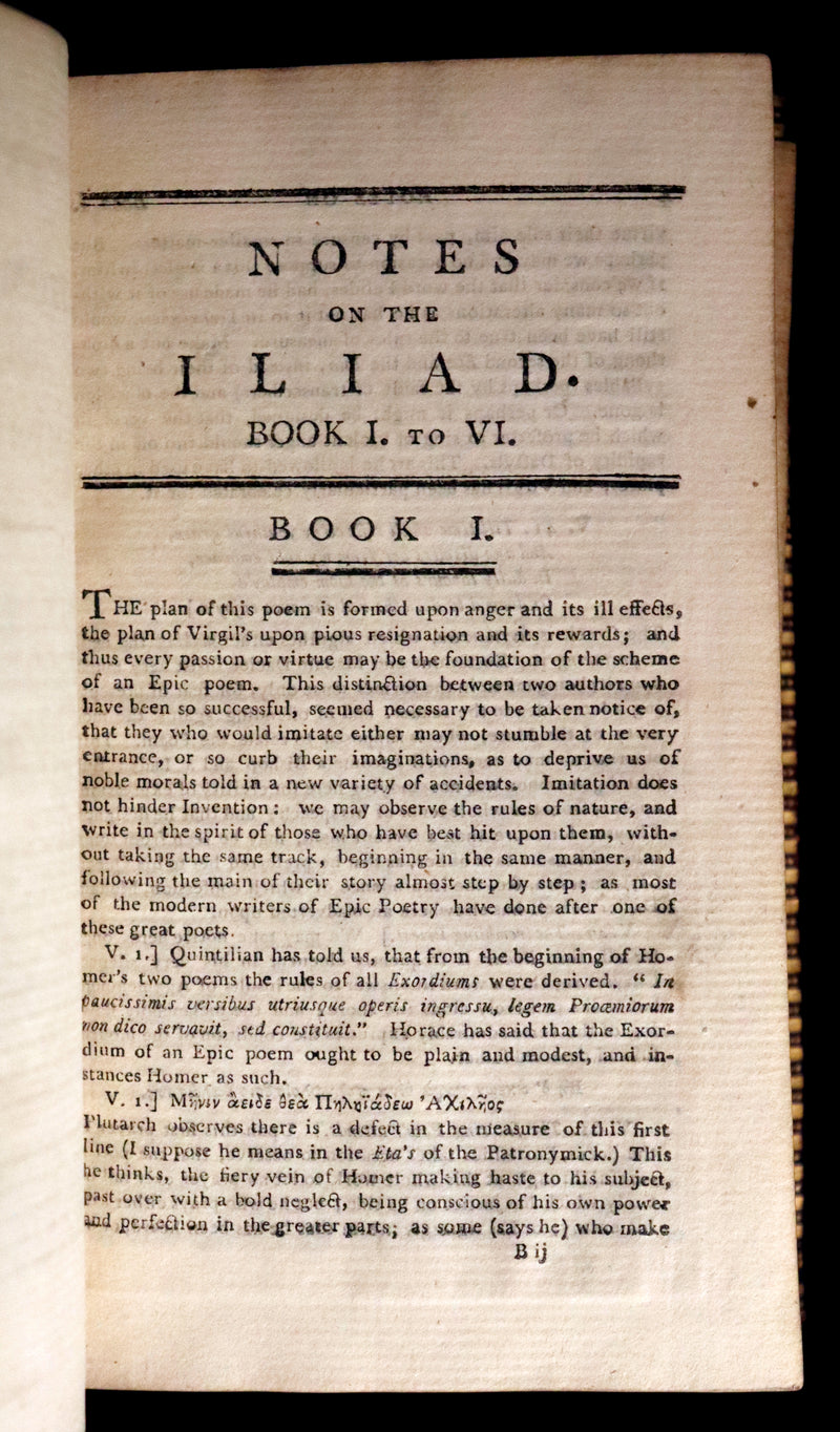 1794 Scarce Complete Book Set - The ODYSSEY, The ILIAD & Battle of the Frogs and Mice by HOMER. Illustrated + Map.