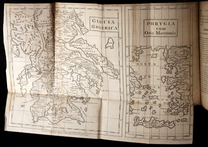1794 Scarce Complete Book Set - The ODYSSEY, The ILIAD & Battle of the Frogs and Mice by HOMER. Illustrated + Map.