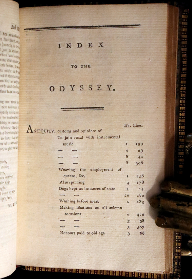 1794 Scarce Complete Book Set - The ODYSSEY, The ILIAD & Battle of the Frogs and Mice by HOMER. Illustrated + Map.