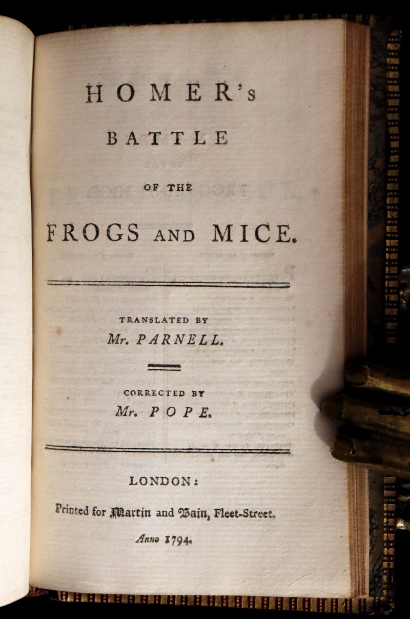 1794 Scarce Complete Book Set - The ODYSSEY, The ILIAD & Battle of the Frogs and Mice by HOMER. Illustrated + Map.