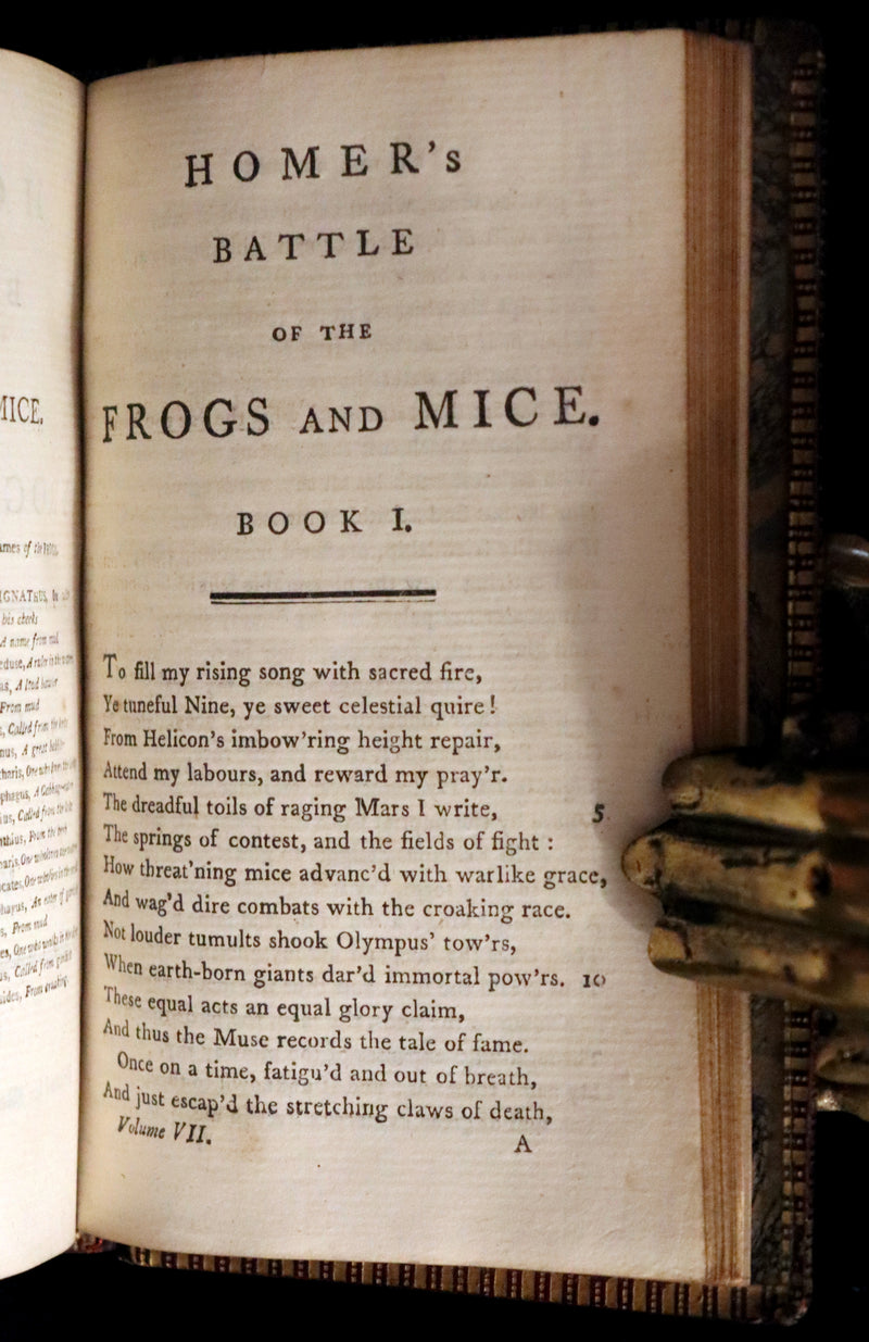 1794 Scarce Complete Book Set - The ODYSSEY, The ILIAD & Battle of the Frogs and Mice by HOMER. Illustrated + Map.