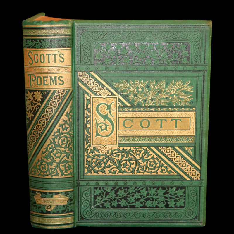 1880 Rare Victorian Book ~  The Poetical Works of Sir Walter Scott, Illustrated.