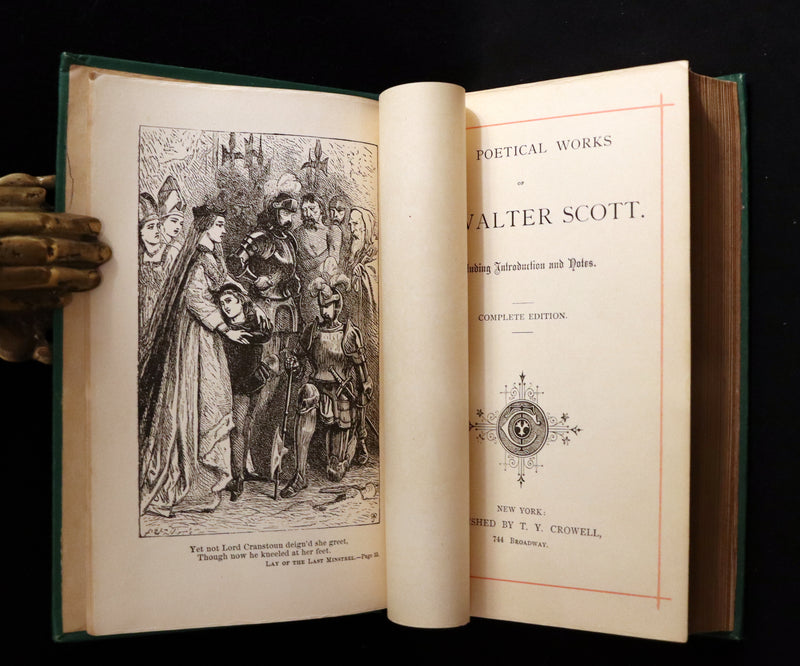 1880 Rare Victorian Book ~  The Poetical Works of Sir Walter Scott, Illustrated.