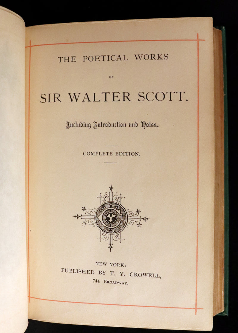 1880 Rare Victorian Book ~  The Poetical Works of Sir Walter Scott, Illustrated.