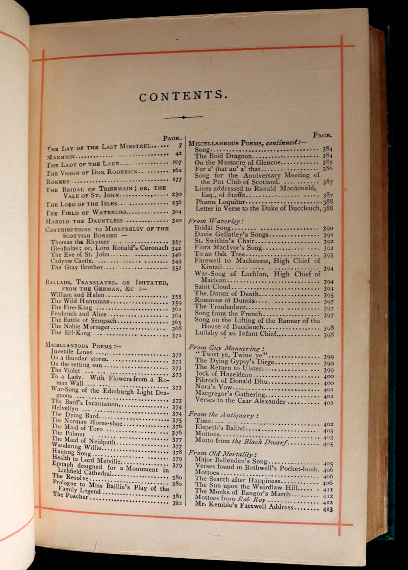 1880 Rare Victorian Book ~  The Poetical Works of Sir Walter Scott, Illustrated.